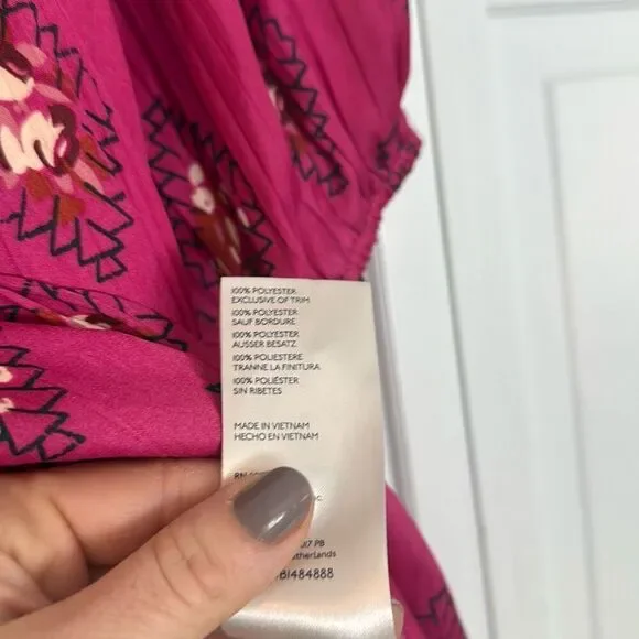 By Anthropologie pink boho dolman sleeve blouse M - Picture 6 of 11